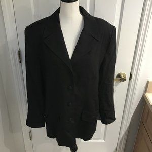 Vintage Black Blazer w/ Flames on Collar & Pockets